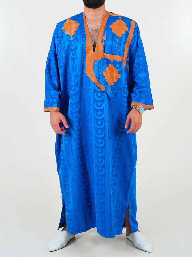 Melhfa - Tenue sahraouia - bleu foncé doré