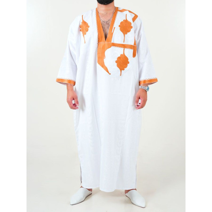 Melhfa - Tenue sahraouia - blanc doré