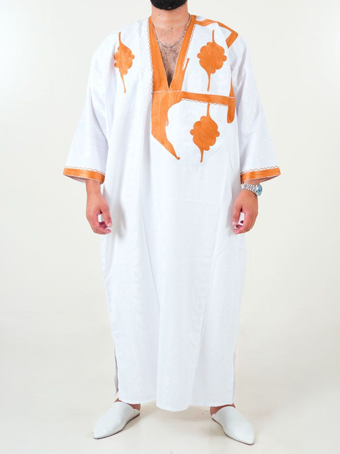 Melhfa - Tenue sahraouia - blanc doré