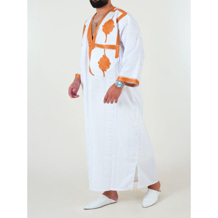 Melhfa - Tenue sahraouia - blanc doré