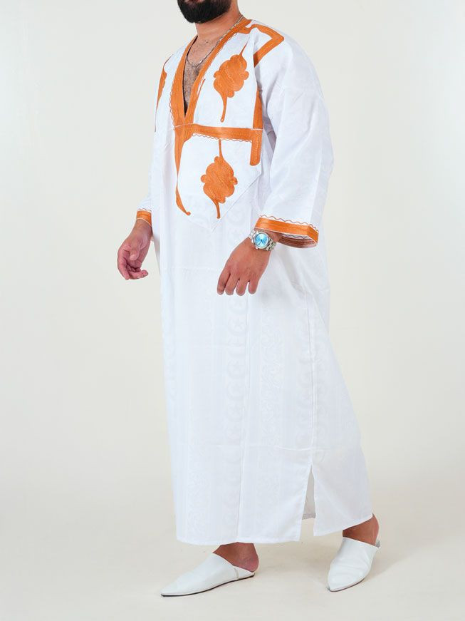 Melhfa - Tenue sahraouia - blanc doré