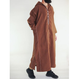 Djellaba marocaine Cachemire - marron clair