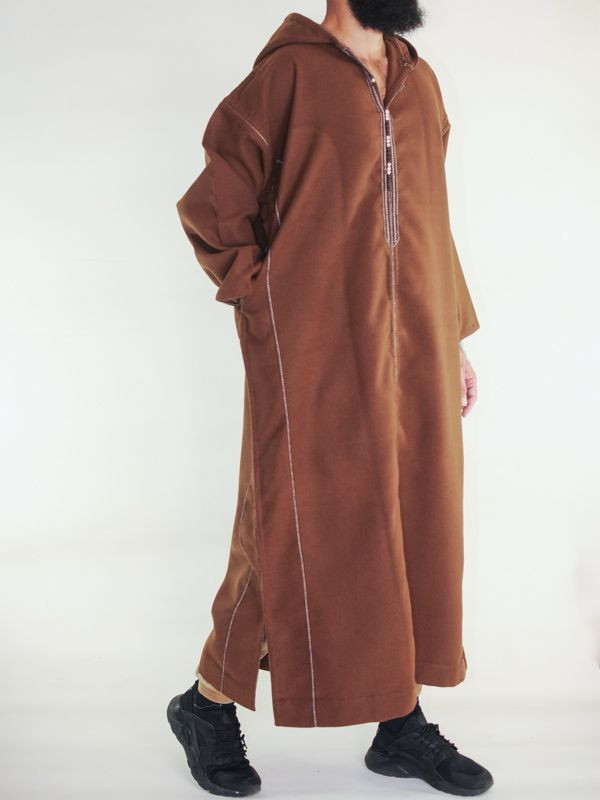 Djellaba marocaine Cachemire - marron clair