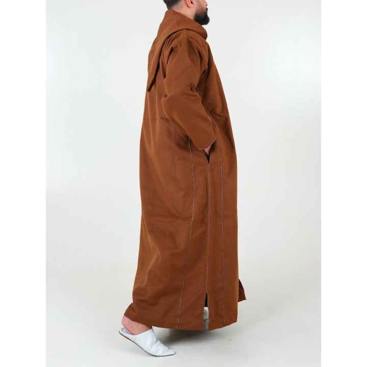 Djellaba marocaine Cachemire - marron clair