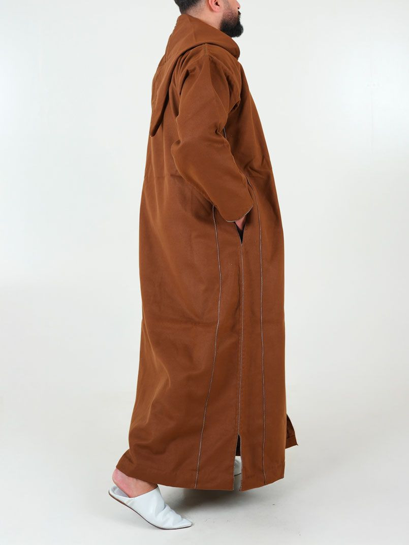 Djellaba marocaine Cachemire - marron clair