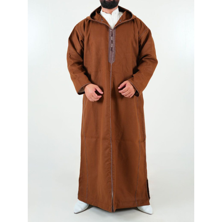Djellaba marocaine Cachemire - marron clair