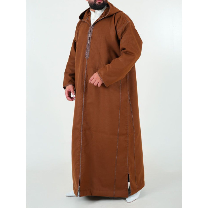Djellaba marocaine Cachemire - marron clair