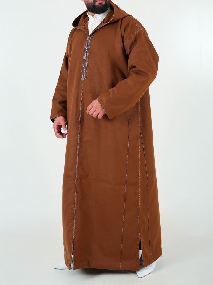 Djellaba marocaine Cachemire - marron clair