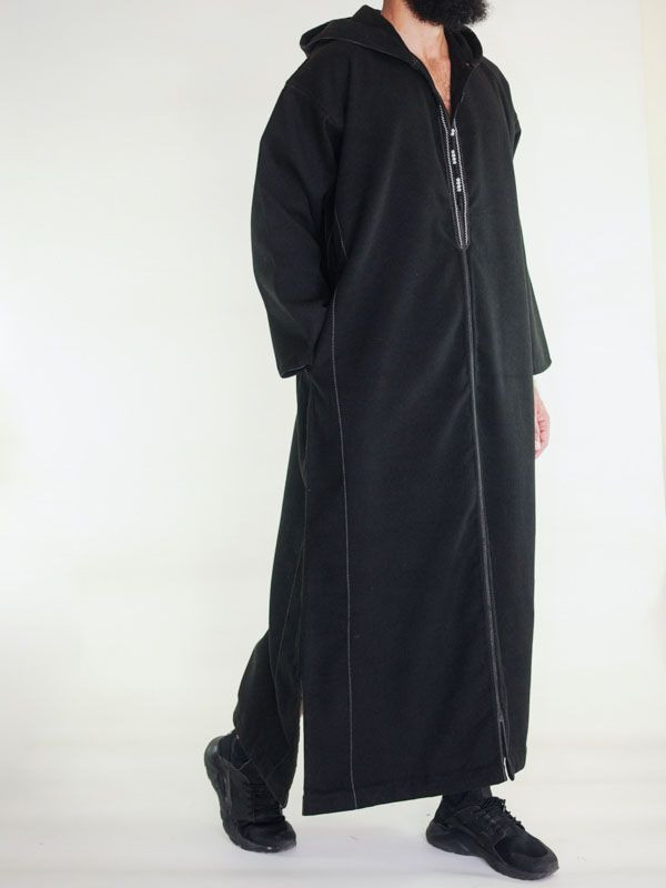 Djellaba marocaine Cachemire - noir