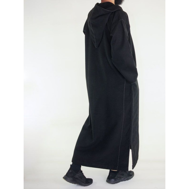 Djellaba marocaine Cachemire - noir