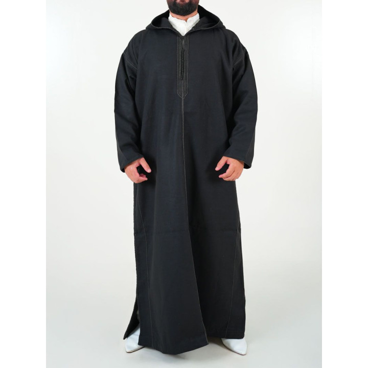 Djellaba marocaine Cachemire - noir