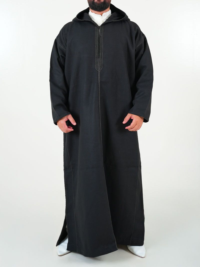 Djellaba marocaine Cachemire - noir