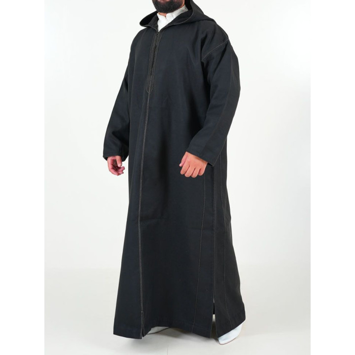 Djellaba marocaine Cachemire - noir