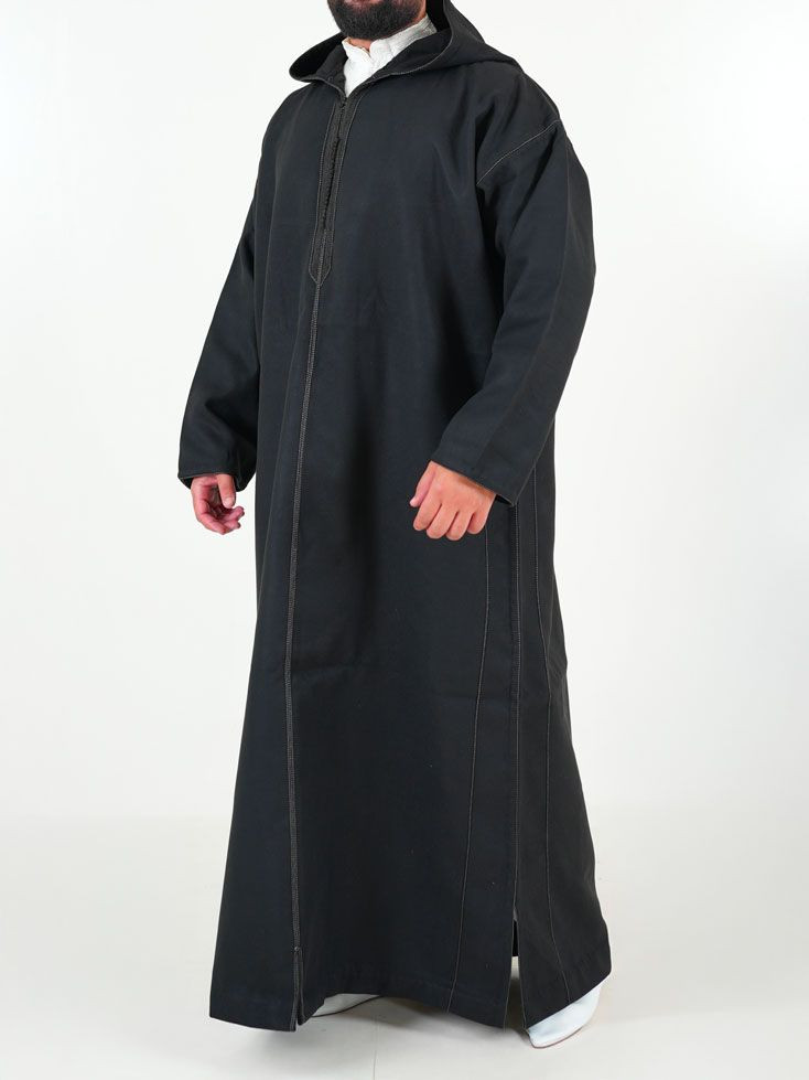 Djellaba marocaine Cachemire - noir