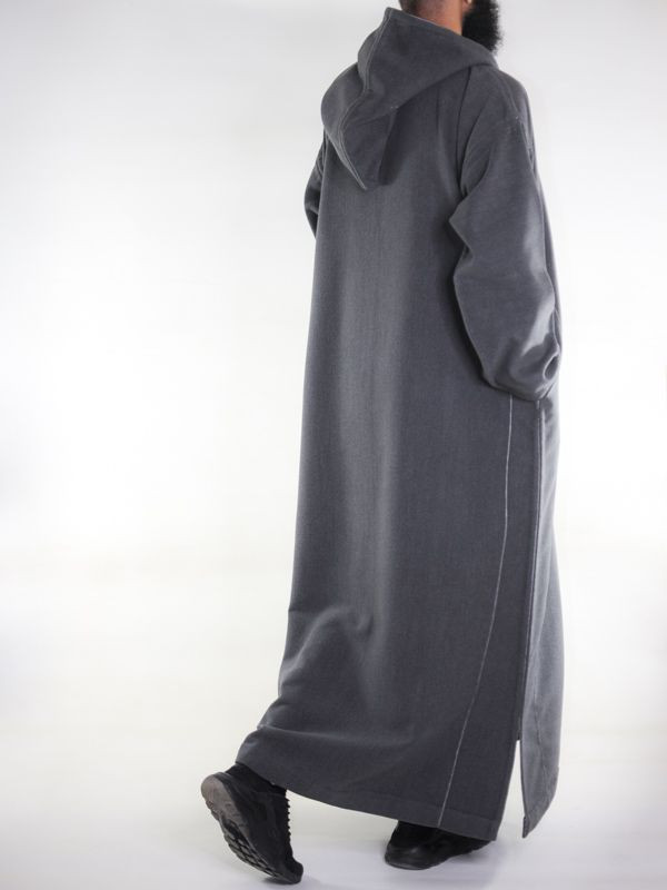Djellaba marocaine Cachemire - Anthracite