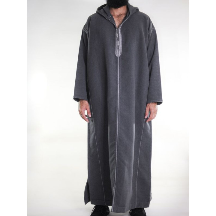 Djellaba marocaine Cachemire - Anthracite