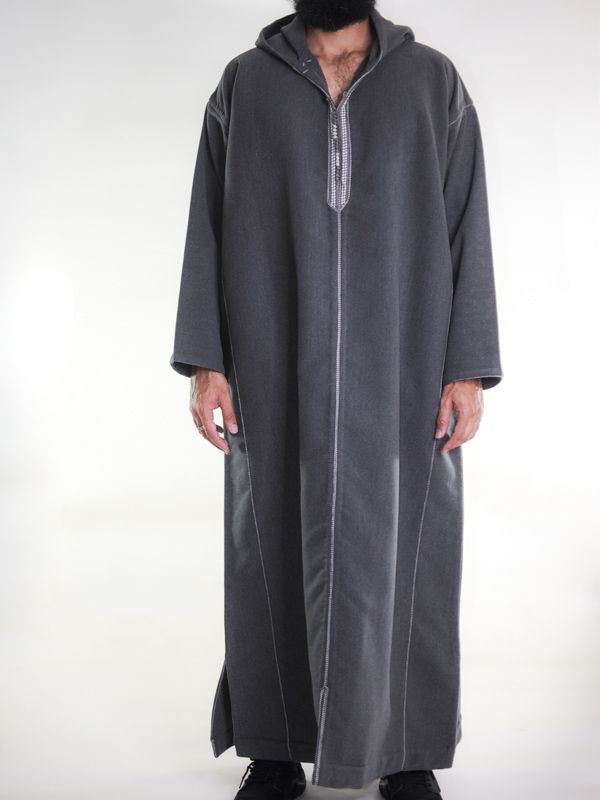 Djellaba marocaine Cachemire - Anthracite