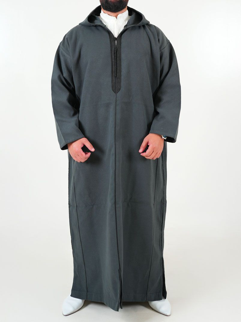 Djellaba marocaine Cachemire - Anthracite