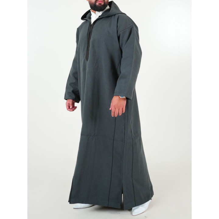 Djellaba marocaine Cachemire - Anthracite