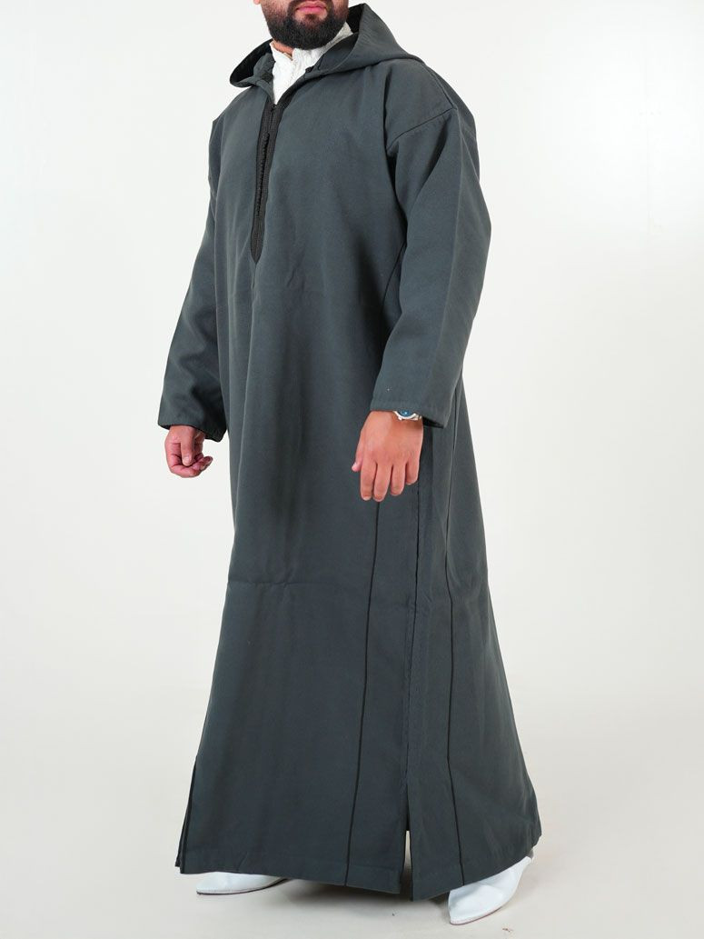 Djellaba marocaine Cachemire - Anthracite