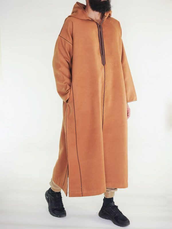 Djellaba marocaine Cachemire - Acajou