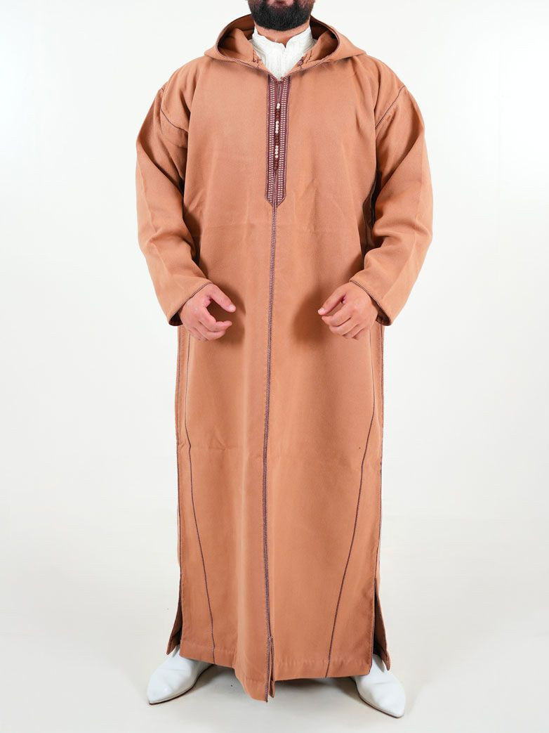 Djellaba marocaine Cachemire - Acajou