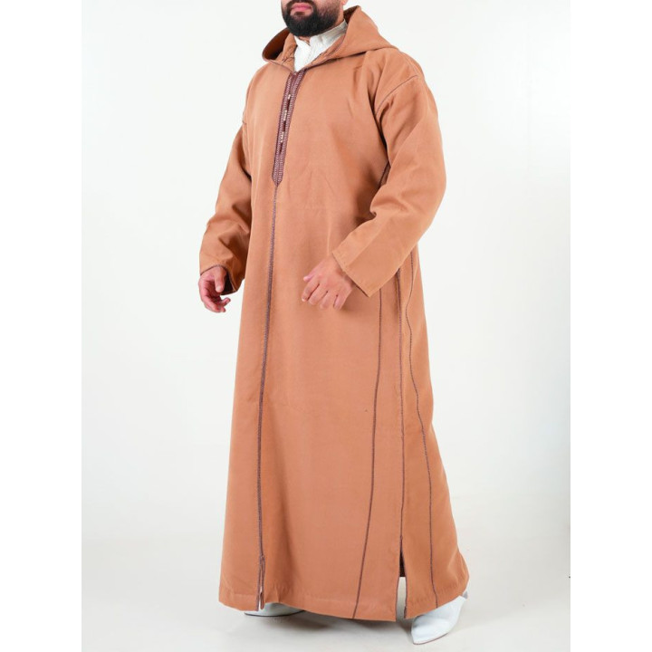 Djellaba marocaine Cachemire - Acajou