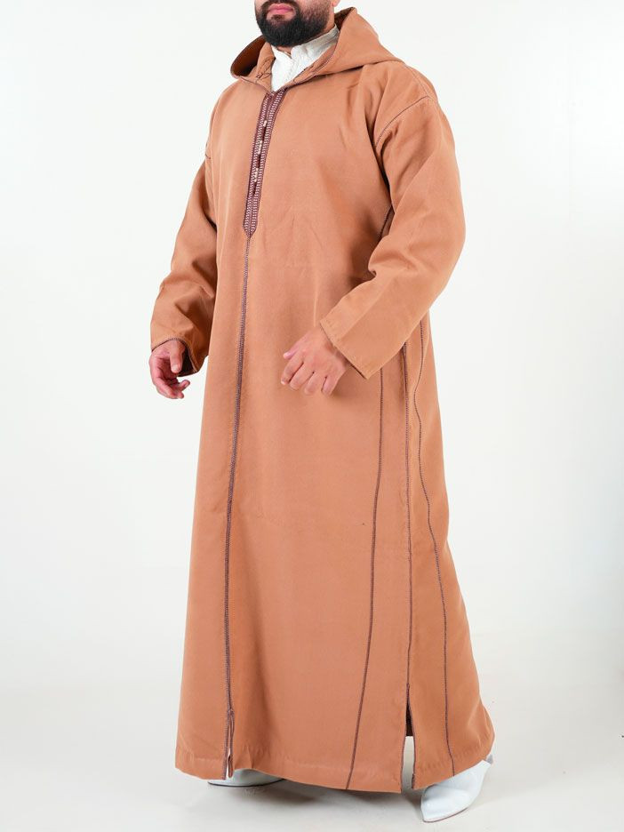 Djellaba marocaine Cachemire - Acajou
