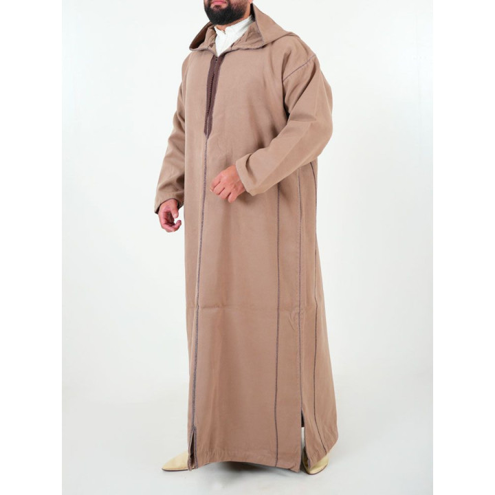 Djellaba marocaine Cachemire - Taupe
