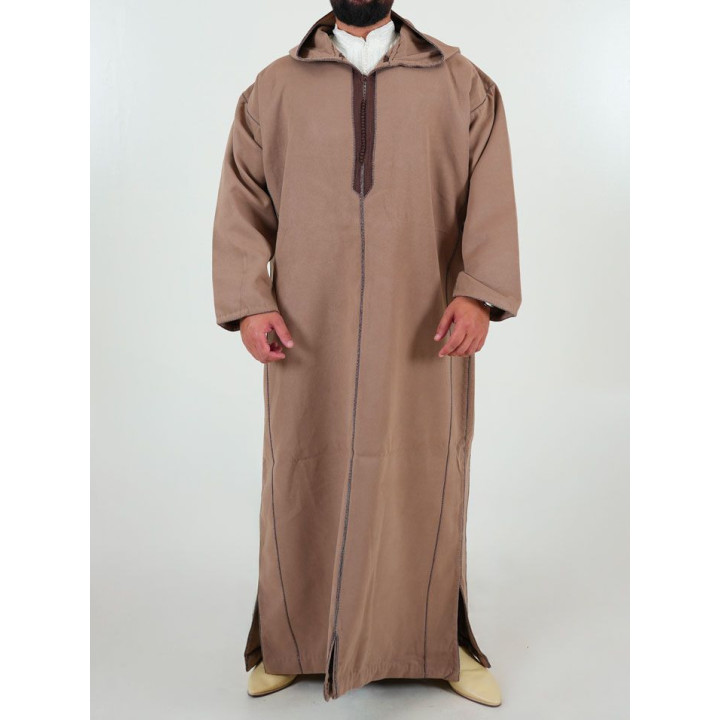 Djellaba marocaine Cachemire - Taupe