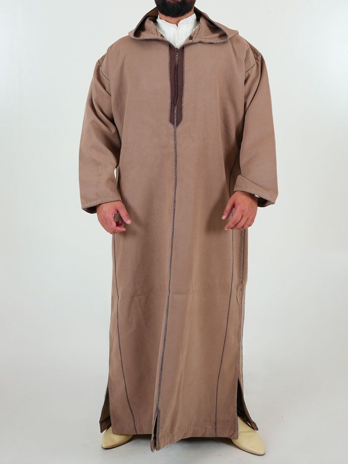 Djellaba marocaine Cachemire - Taupe