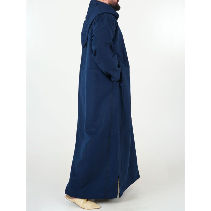 Djellaba marocaine Cachemire - bleu nuit