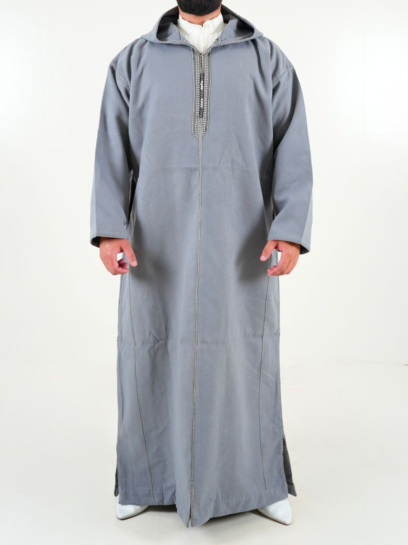 Djellaba marocaine Cachemire - gris