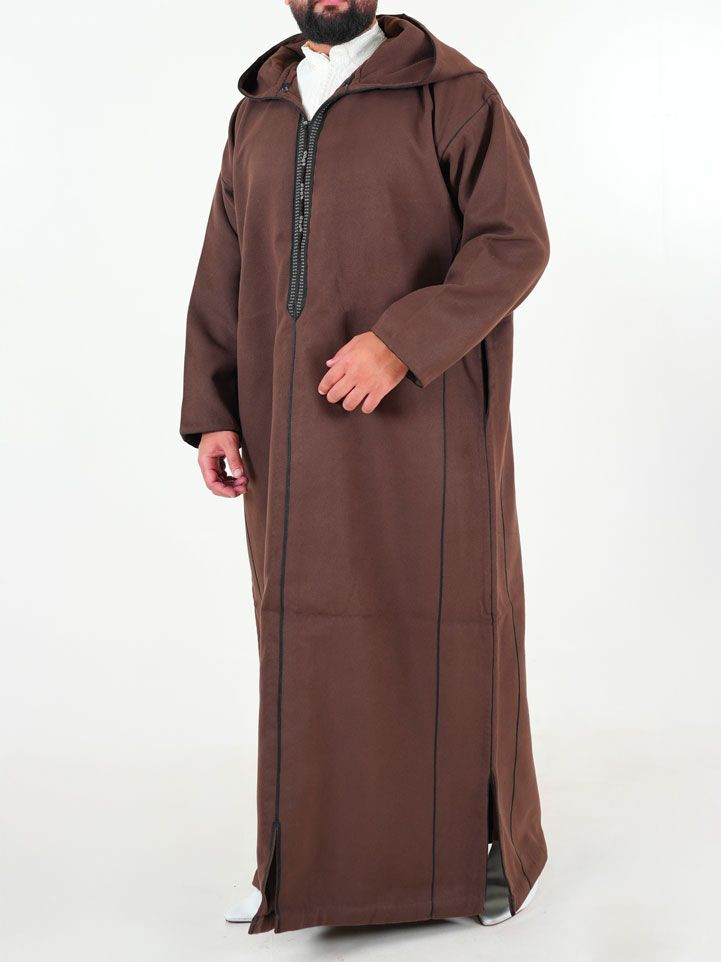 Djellaba marocaine Cachemire - marron foncé