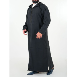 Djellaba marocaine Mlifa - noir