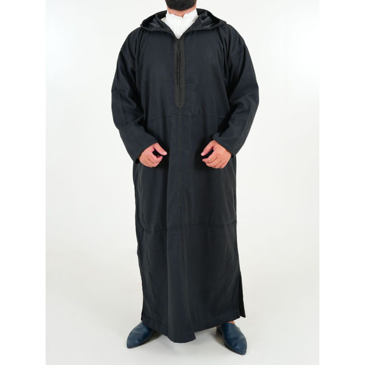 Djellaba marocaine Mlifa - noir