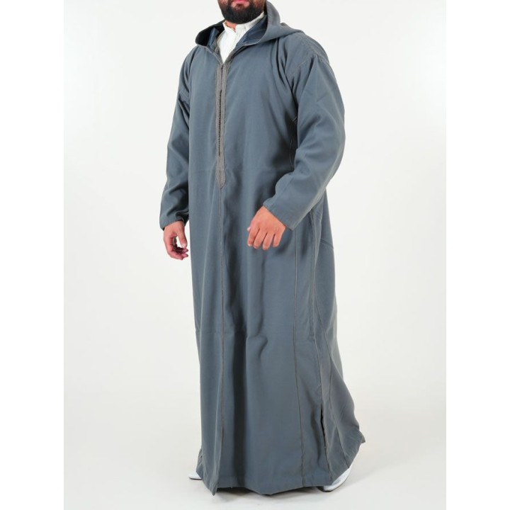 Djellaba marocaine Mlifa - gris foncé