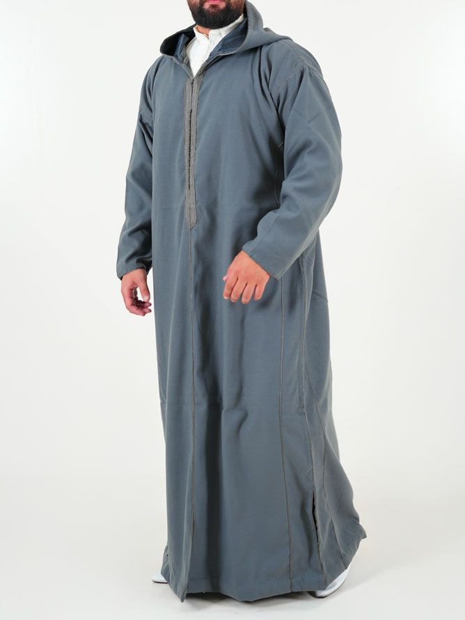 Djellaba marocaine Mlifa - gris foncé