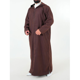Djellaba marocaine Mlifa - marron foncé