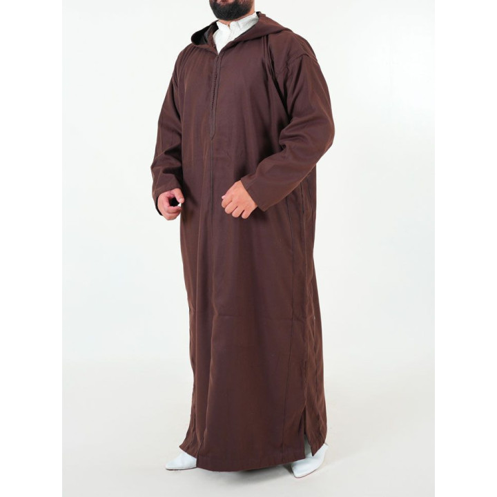 Djellaba marocaine Mlifa - marron foncé