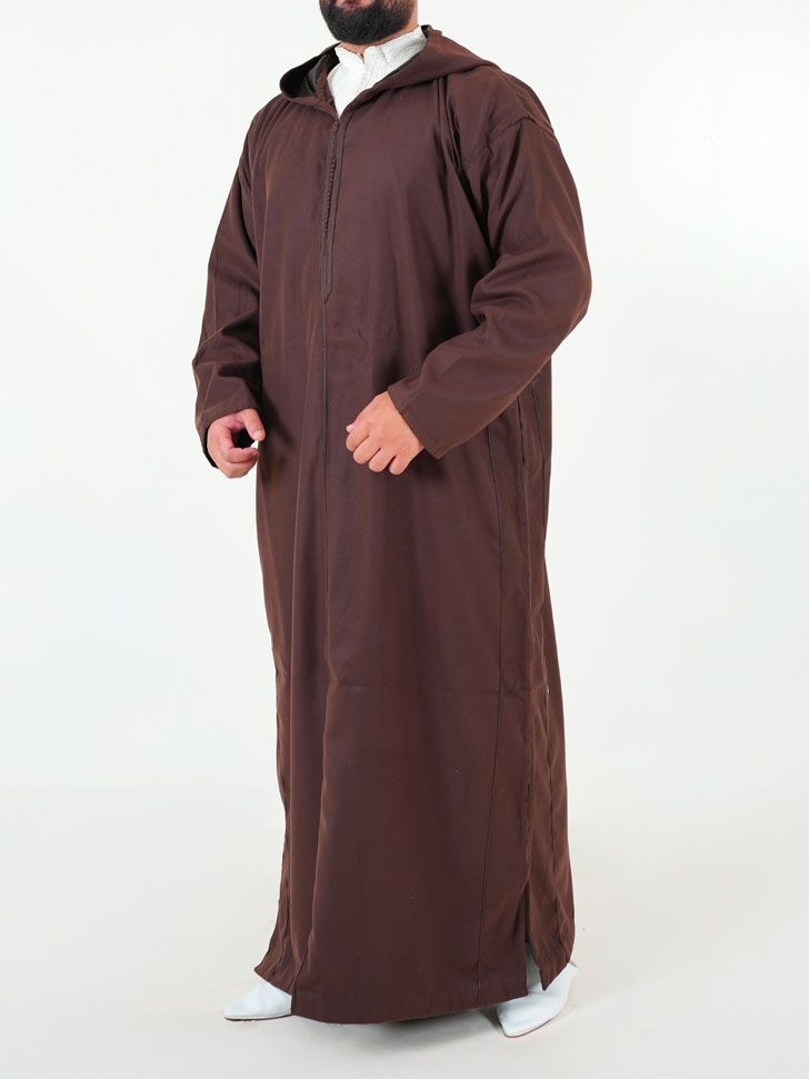 Djellaba marocaine Mlifa - marron foncé