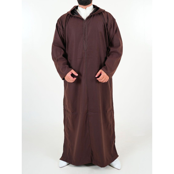 Djellaba marocaine Mlifa - marron foncé