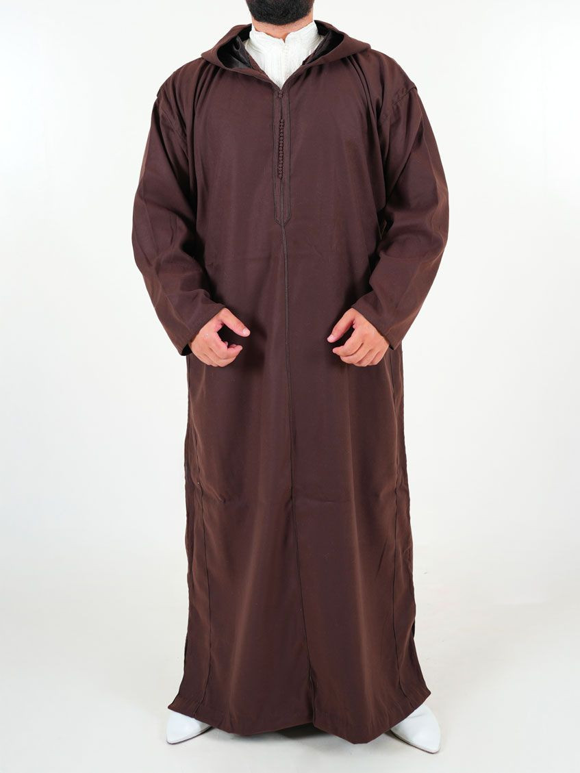 Djellaba marocaine Mlifa - marron foncé