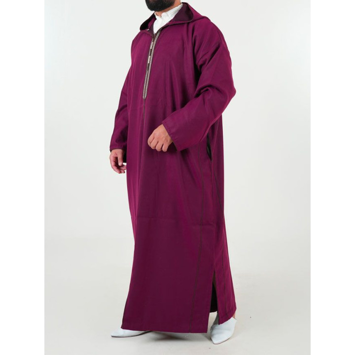 Djellaba marocaine Mlifa - bordeaux