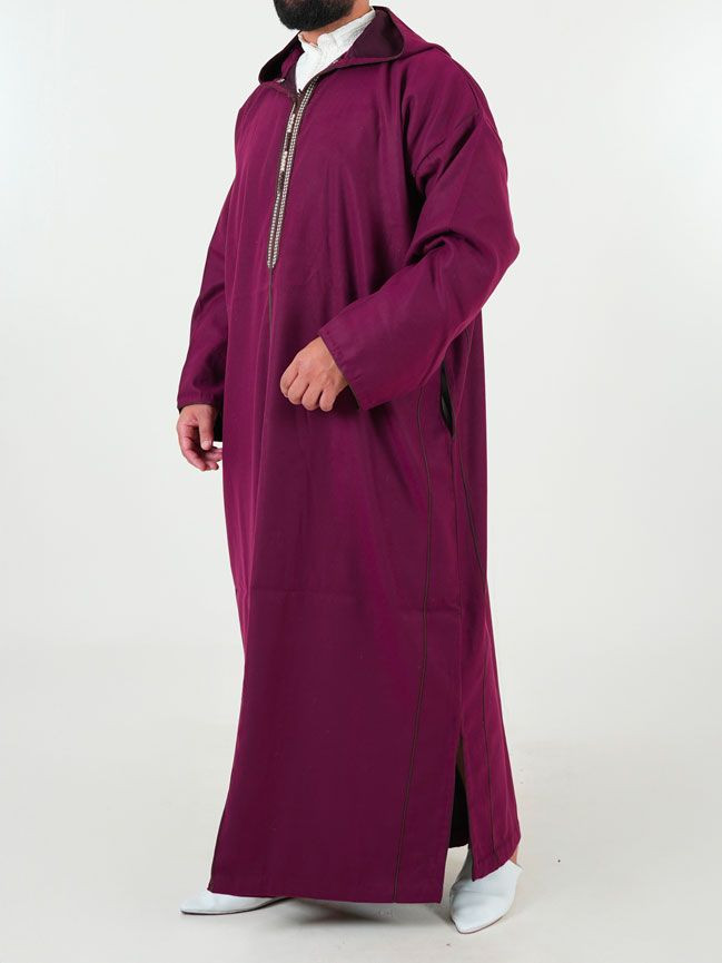 Djellaba marocaine Mlifa - bordeaux
