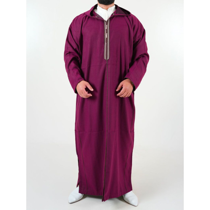 Djellaba marocaine Mlifa - bordeaux