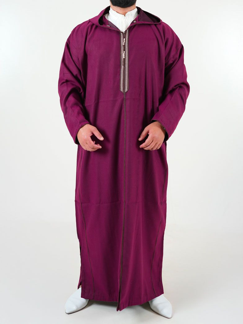 Djellaba marocaine Mlifa - bordeaux