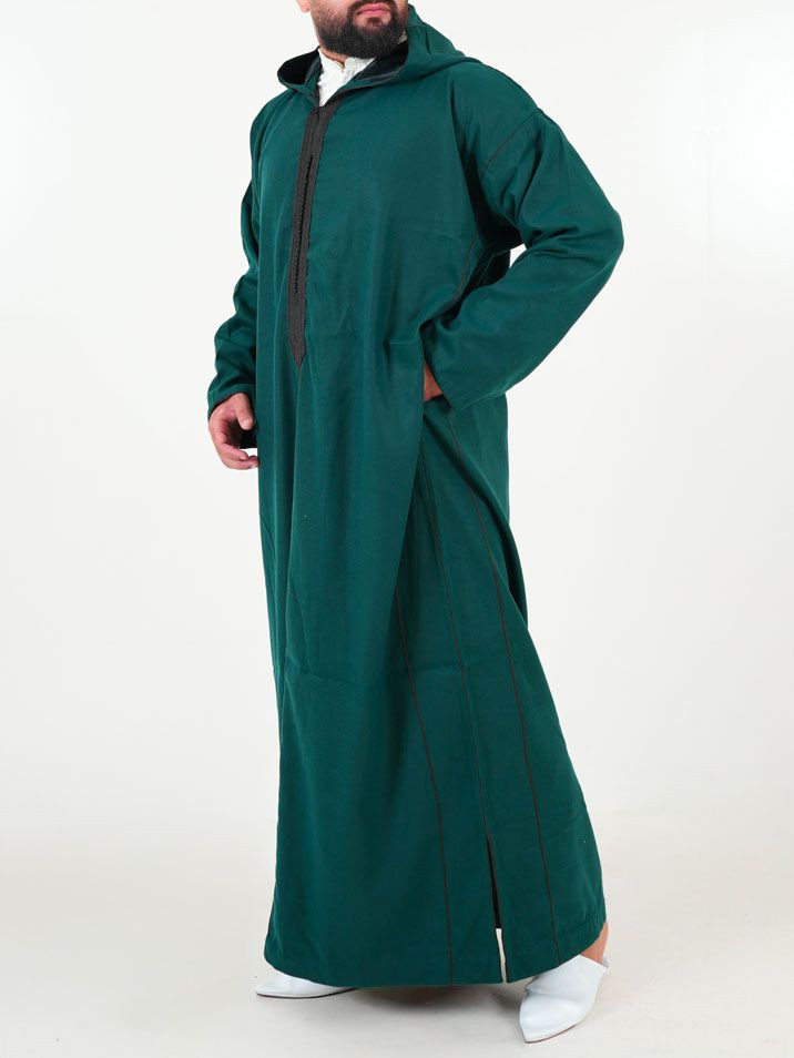 Djellaba marocaine Mlifa - vert sapin