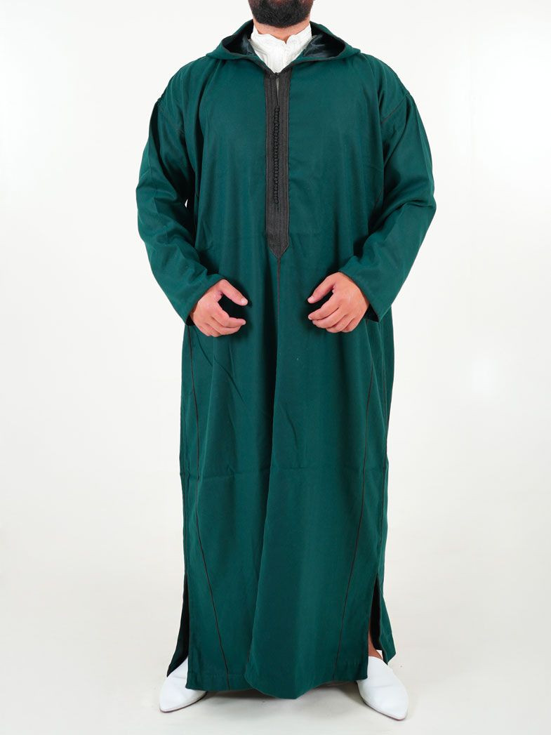 Djellaba marocaine Mlifa - vert sapin