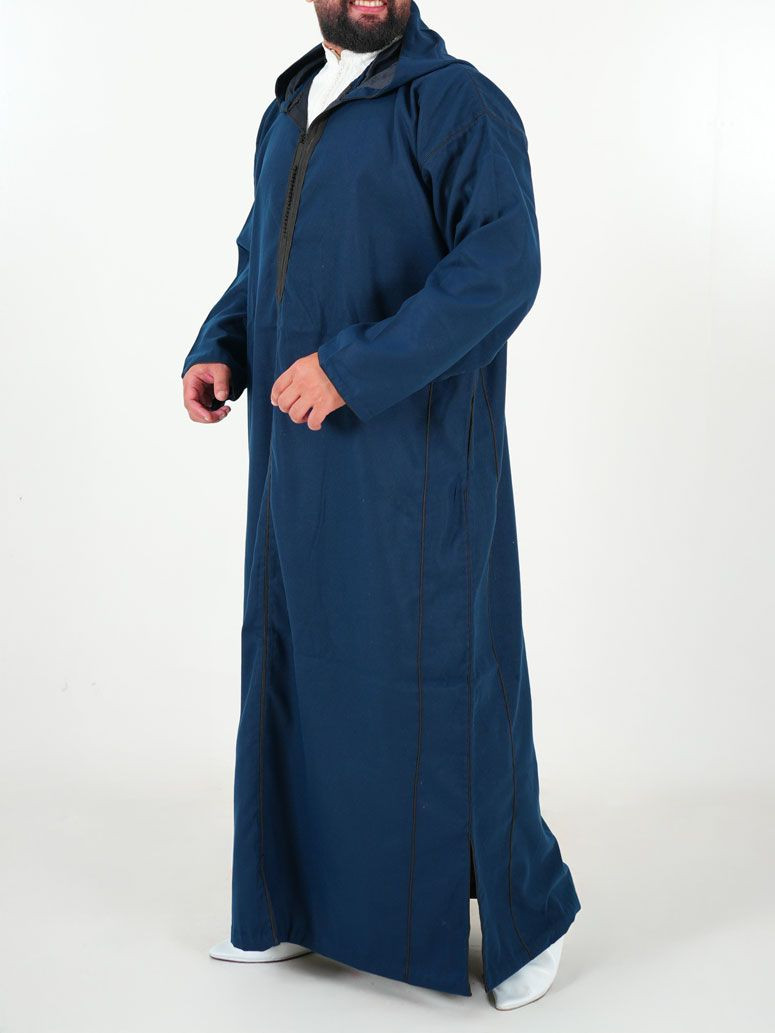 Djellaba marocaine Mlifa - bleu nuit